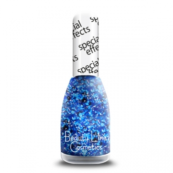 Nagellack BEAUTY LINE No 685 SPECIAL EFFECT Durchsichtig mit blauem großen Glitzer
